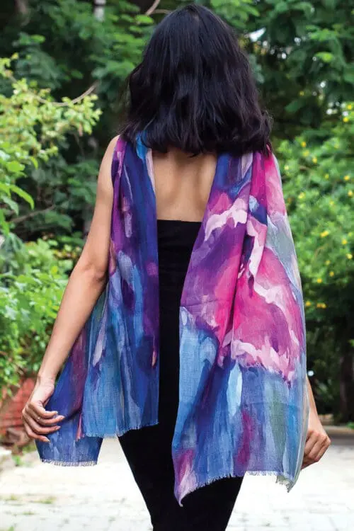 Reena Floral Wool Wrap