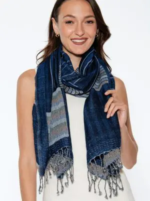 Kalya Soft Navy Wool Wrap