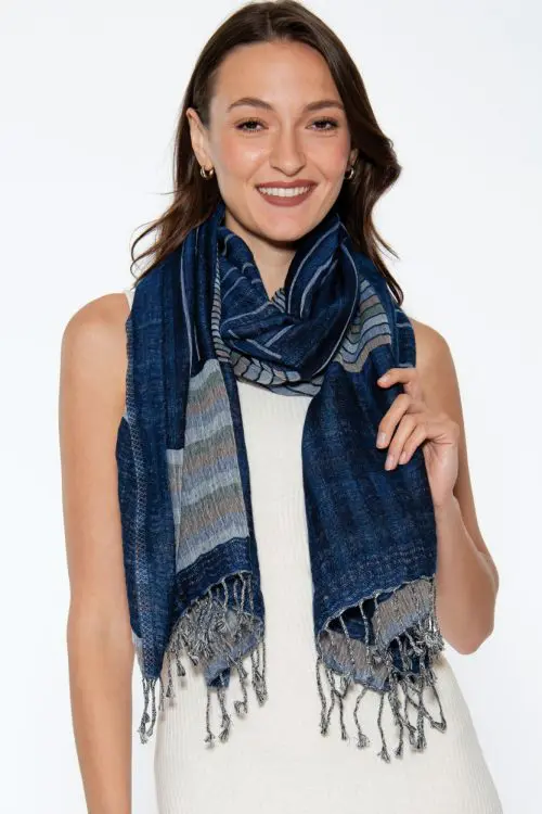 Kalya Soft Navy Wool Wrap