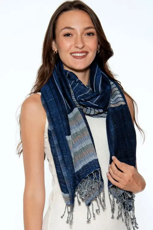 Kalya Soft Navy Wool Wrap