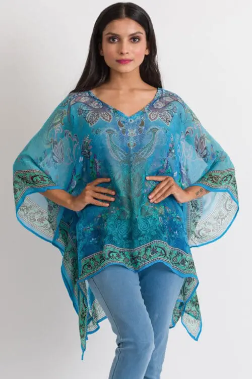 Kumari Blue Paisley Top