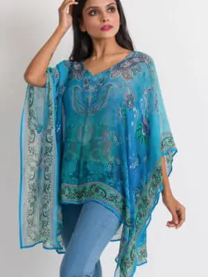 Kumari Blue Paisley Top