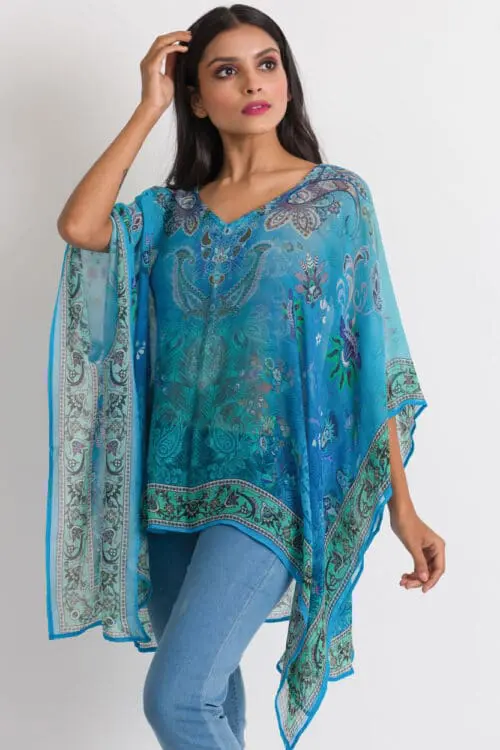 Kumari Blue Paisley Top