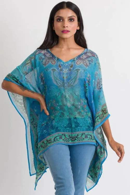 Kumari Blue Paisley Top