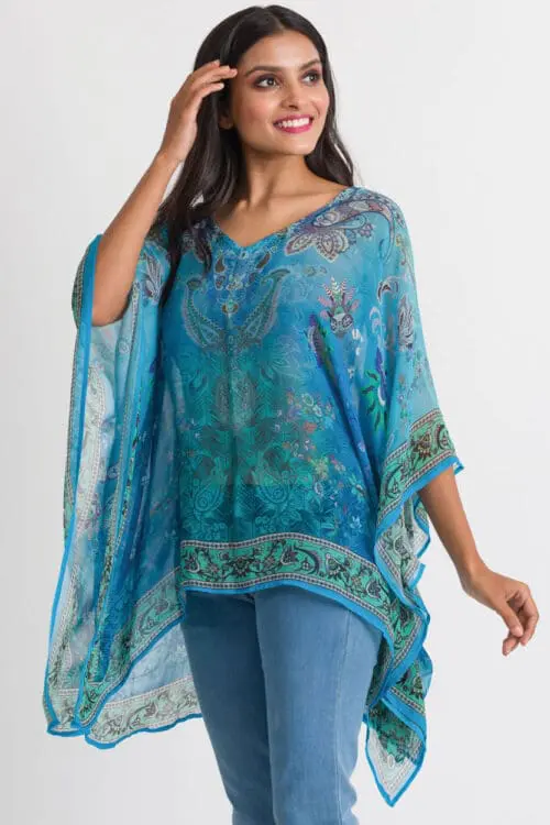 Kumari Blue Paisley Top