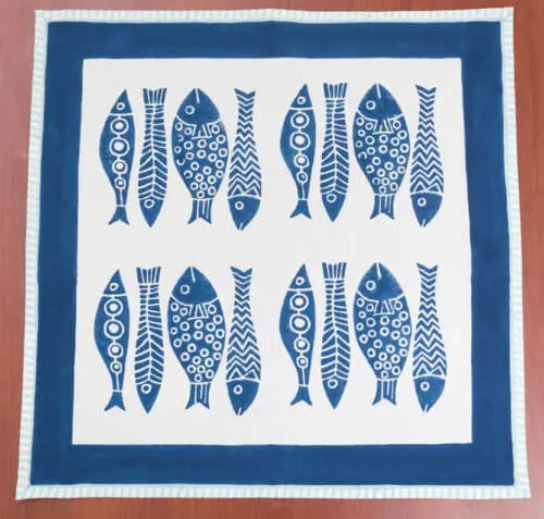 Block Print Fish Napkin