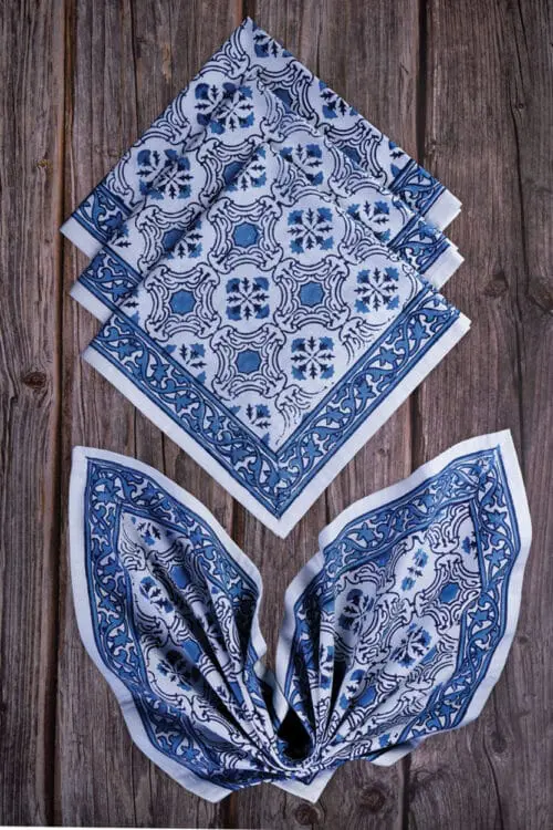 Blue Floral Napkins