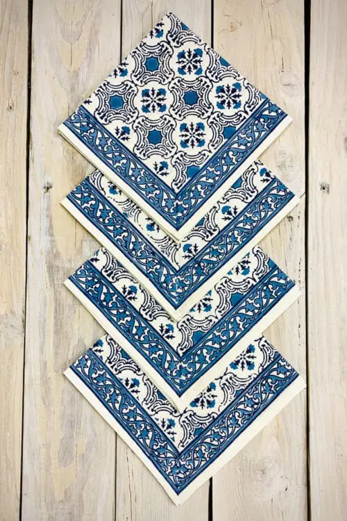 Blue Floral Napkins