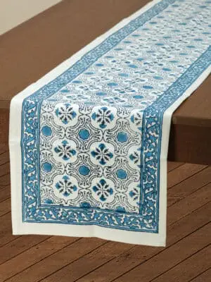 Blue Floral Table Runner