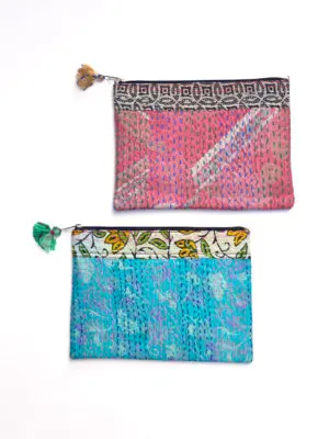 Silk Kantha Pouches