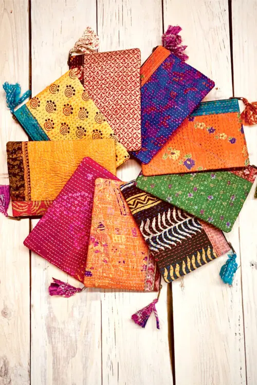 Silk Kantha Pouches