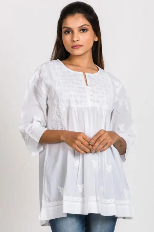 Tarika White Lucknowi Tunic