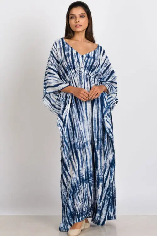 Indigo Shibori Caftan