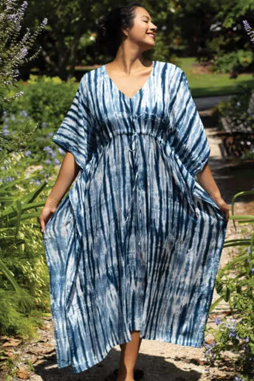 Indigo Shibori Caftan