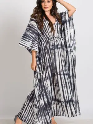 Charcoal Shibori Caftan