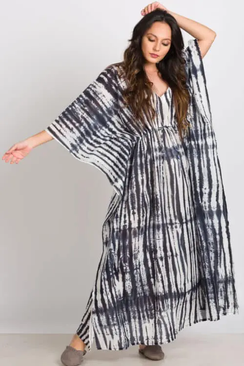 Charcoal Shibori Caftan