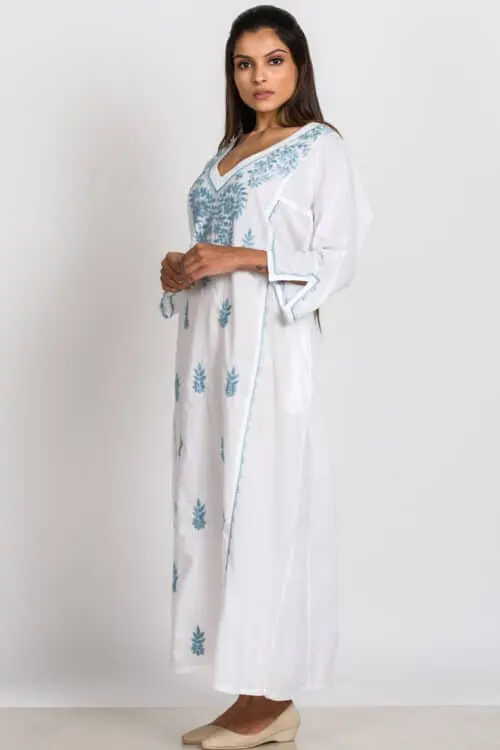 Parama Embroidered White Caftan