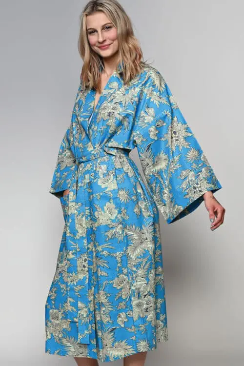 Turquoise Kimono Robe