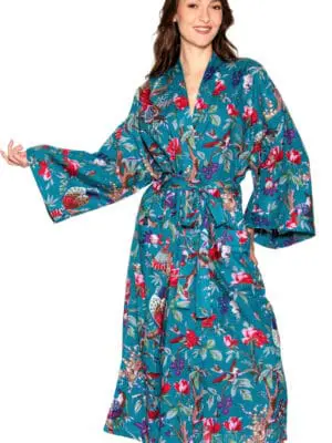 Rani Teal Blue Kimono Robe