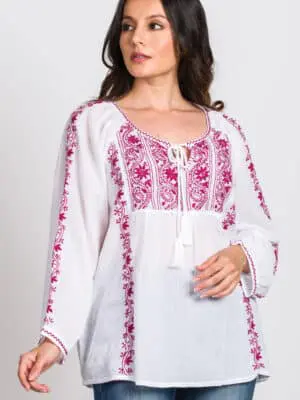 Asanga Embroidered Purple Top