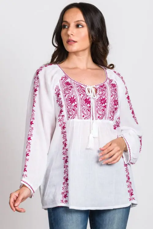 Asanga Embroidered Purple Top