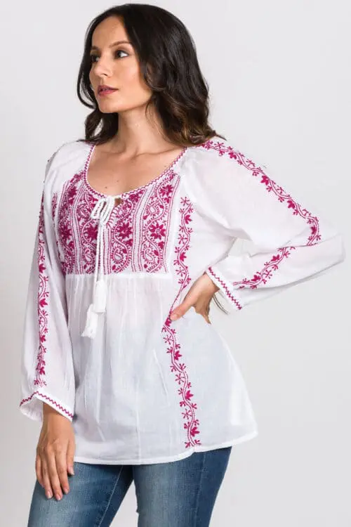 Asanga Embroidered Purple Top