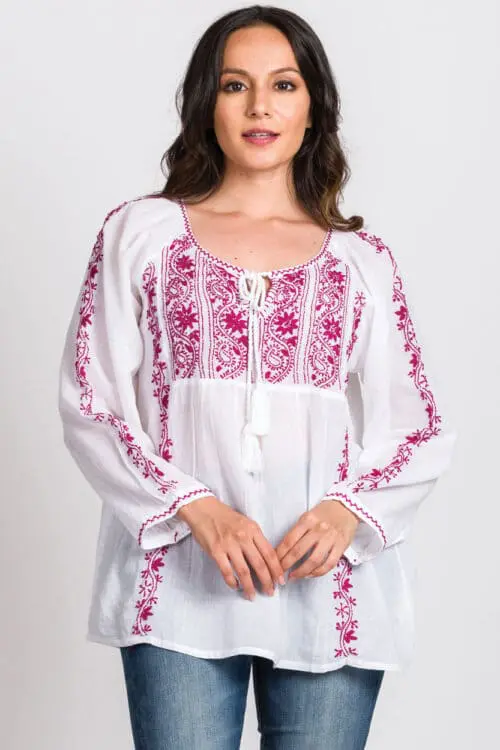 Asanga Embroidered Purple Top