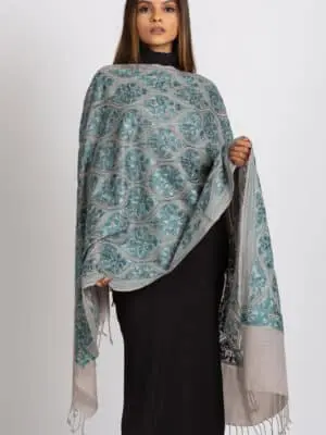 Surani Silver & Teal Shawl