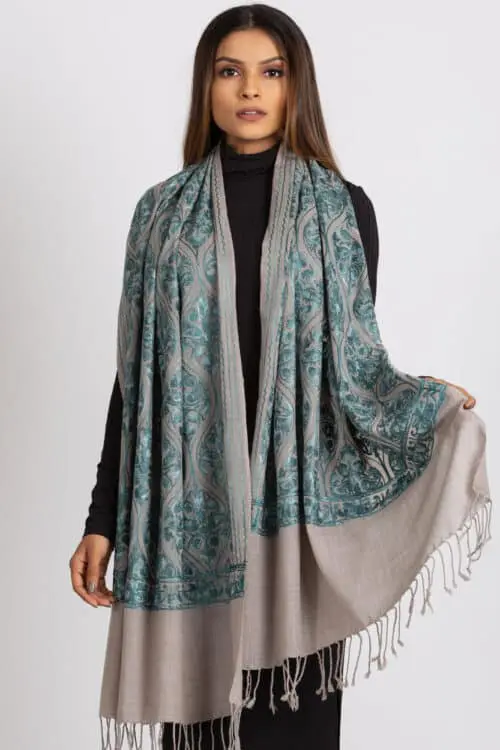 Surani Silver & Teal Shawl