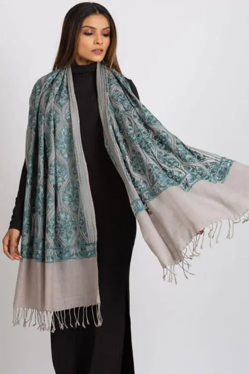 Surani Silver & Teal Shawl