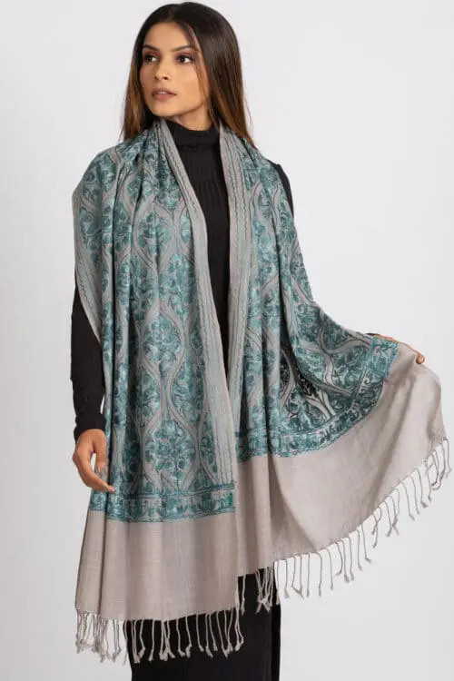 Surani Silver & Teal Shawl