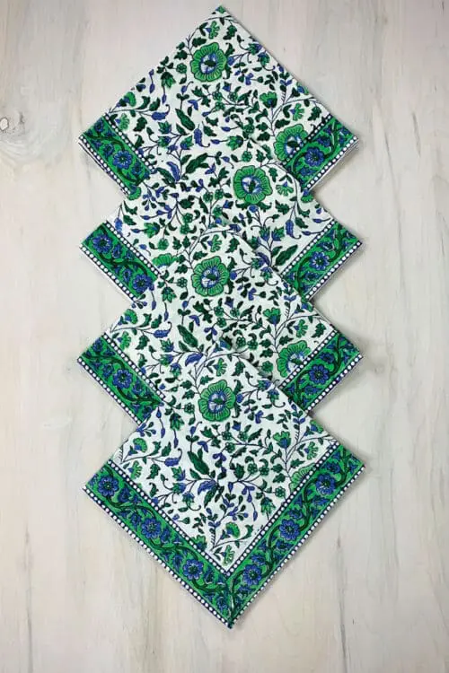 Green Floral Napkins