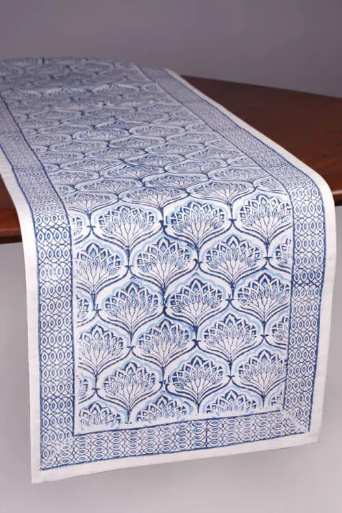 Blue Lotus Table Runner