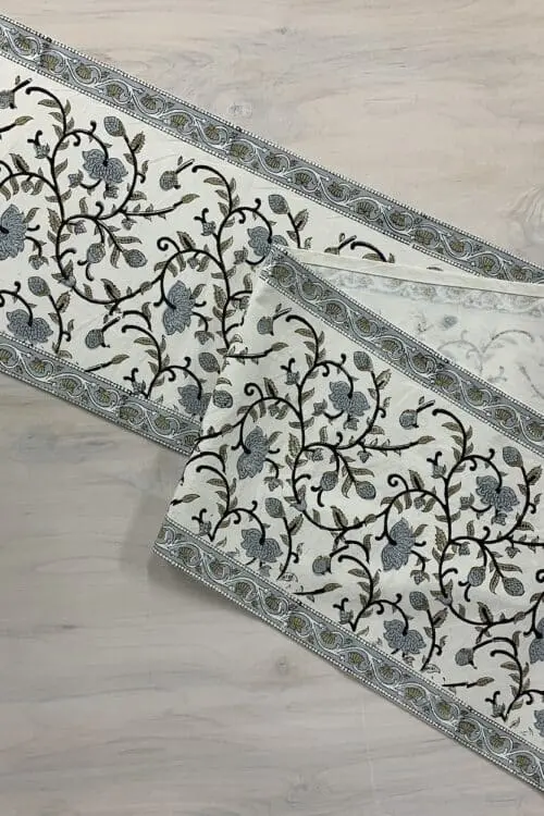 Silver Floral Table Runner