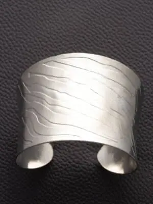 Curved Silver Cuff Bracelet