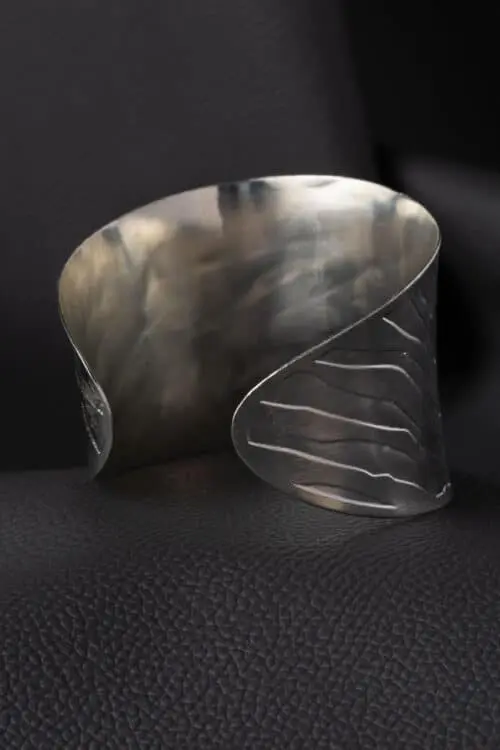 Curved Silver Cuff Bracelet