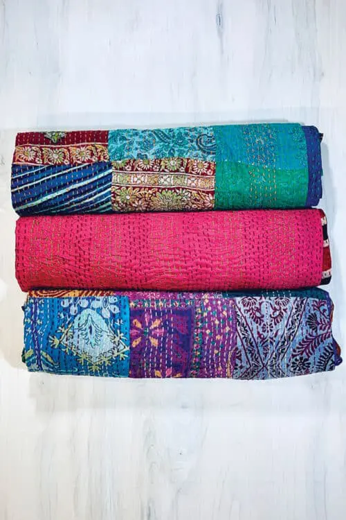 Silk Kantha Throws