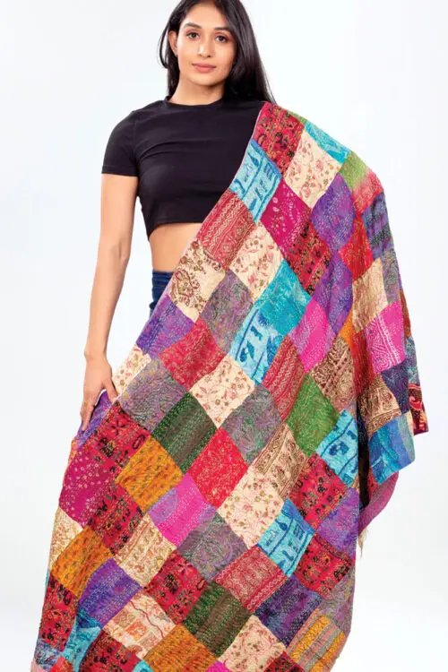 Silk Kantha Throw