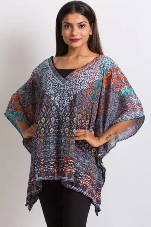 Ranita Silver Embroidered Top