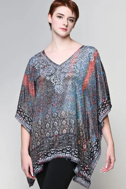 Ranita Silver Embroidered Top