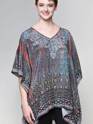 Ranita Silver Embroidered Top