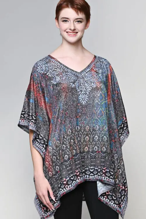 Ranita Silver Embroidered Top
