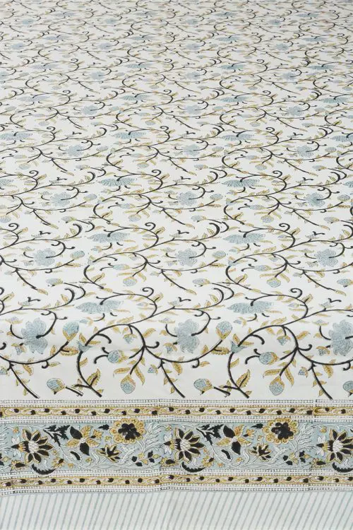 Silver Floral Tablecloth
