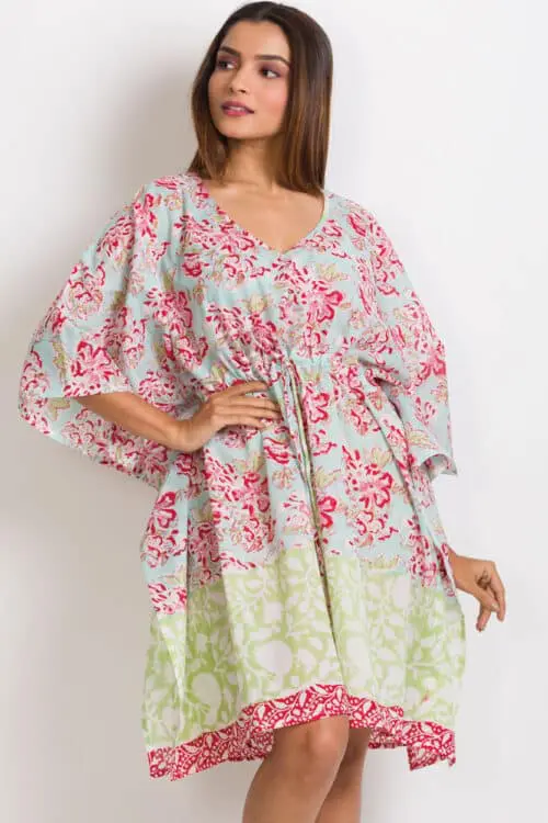 Block Printed Floral Caftan
