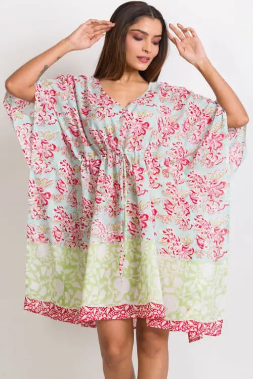 Block Printed Floral Caftan