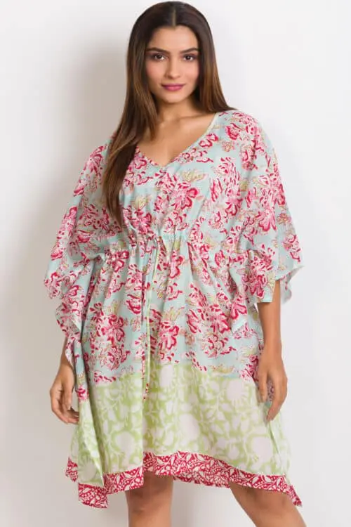 Block Printed Floral Caftan