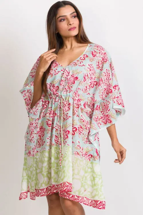 Block Printed Floral Caftan