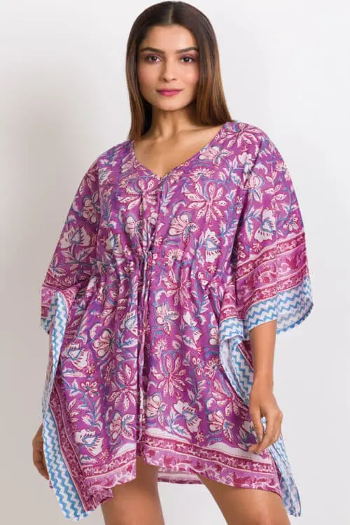 Purple Floral Caftan
