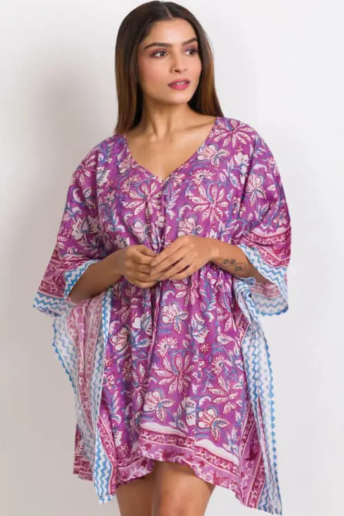 Purple Floral Caftan