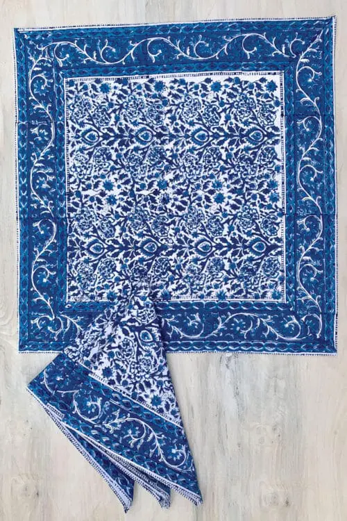 Blue Block Print Napkins